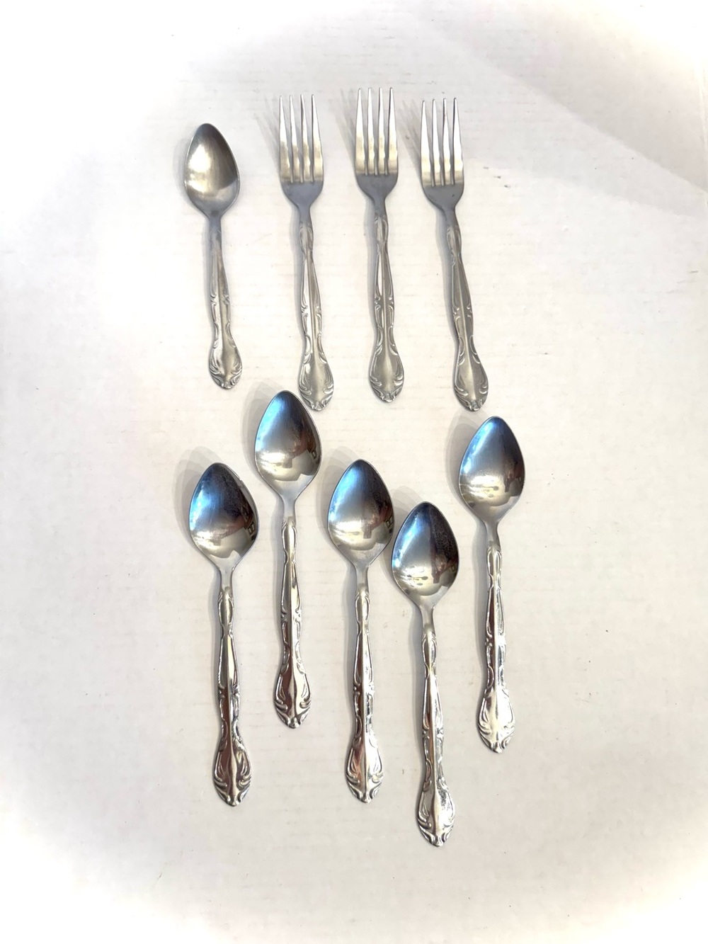 Chicago Stainless by Wallace Silver "WASCHI" Pattern 9 PC Flatware Spoons Forks